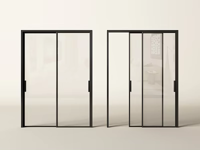 Modern sliding door very narrow sliding door glass sliding door kitchen sliding door balcony sliding door glass partition door 3d model