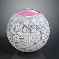 Decorative Globe Featuring World Map Pattern And Pink Dome Top