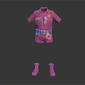 Stylish Pink Police Uniform Set With Shirt Shorts Belt Badge And Boots
