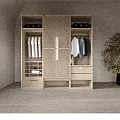 Modern Wooden Wardrobe Interior Design With Sliding Doors Hanging Areas And Drawers