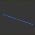 Rustic Metal Long Pole Tool With Hook On Gray Gradient Background
