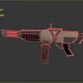 Futuristic Sci Fi Weapon With Metallic Finish Sleek Structure And Detailed Grip