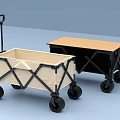 Foldable Utility Carts with Beige and Black Frames Handles and Wheels