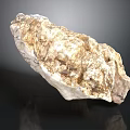 Natural Rock Specimen Featuring Rough Surface And White Brown Texture On Black