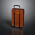 Brown Leather Suitcase With Black Handle And Rolling Wheels For Daily Use