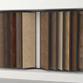 Display Shelves with Various Wood Grain Samples Neatly Arranged for Material