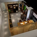 Modern Office Interior Design With Conference Table Chairs Green Plants And Bookshelves