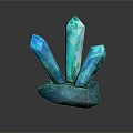 Glossy Blue Crystal Cluster With Transparent Geometric Crystals On Sturdy Decorative Base