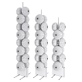 Modern Floor Lamp With Stacked Round Glass Balls In Pink Brown Gray Hues