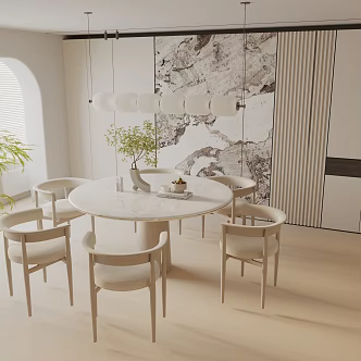 Modern table combination 3d model