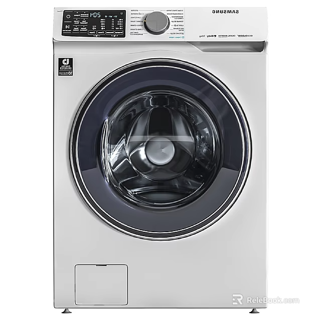 Modern Front Loading Washing Machine With Glass Door And Sleek White Design 3d model 