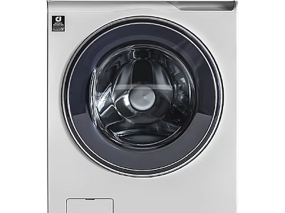 Modern Front Loading Washing Machine With Glass Door And Sleek White Design 3d model