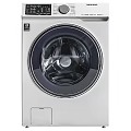 Modern Front Loading Washing Machine With Glass Door And Sleek White Design