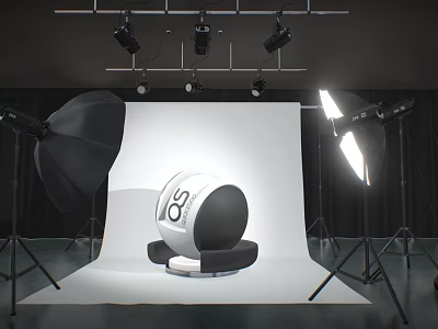 Photography Studio Setup With Lighting Softbox And Central Sphere Object Number 86 3d model