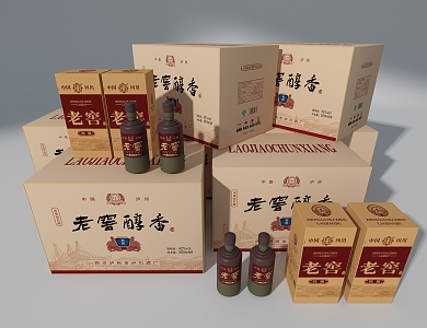 Liquor Luzhou Laojiao Liquor Packaging 3d model