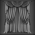 Beige Elegant Decorative Curtain With Tassels And Double Layer Patterned Design