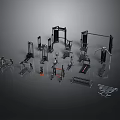 Complete Gym Fitness Equipment With Treadmill Dumbbells Barbells And Weight Bench