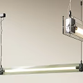 Modern Long Strip Pendant Light With Metal Frame Glass Shade And LED Lighting Design