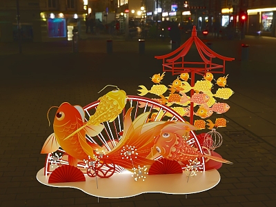 Dream Back to Datang Chinese Red Antique Night Scene model