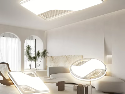 Ceiling Light In Modern Minimalist Living Room 3d model