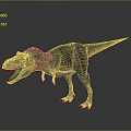 Realistic Tyrannosaurus Rex 3D Character With Sharp Teeth Standing On Gray Background