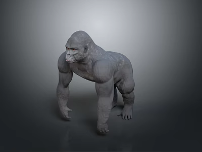 Realistic 3D Gorilla Model With Muscular Body And Standing Pose 3d model