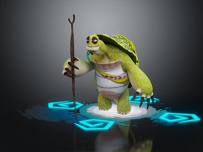 Modern Game Character Turtle Warrior Turtle 3d model