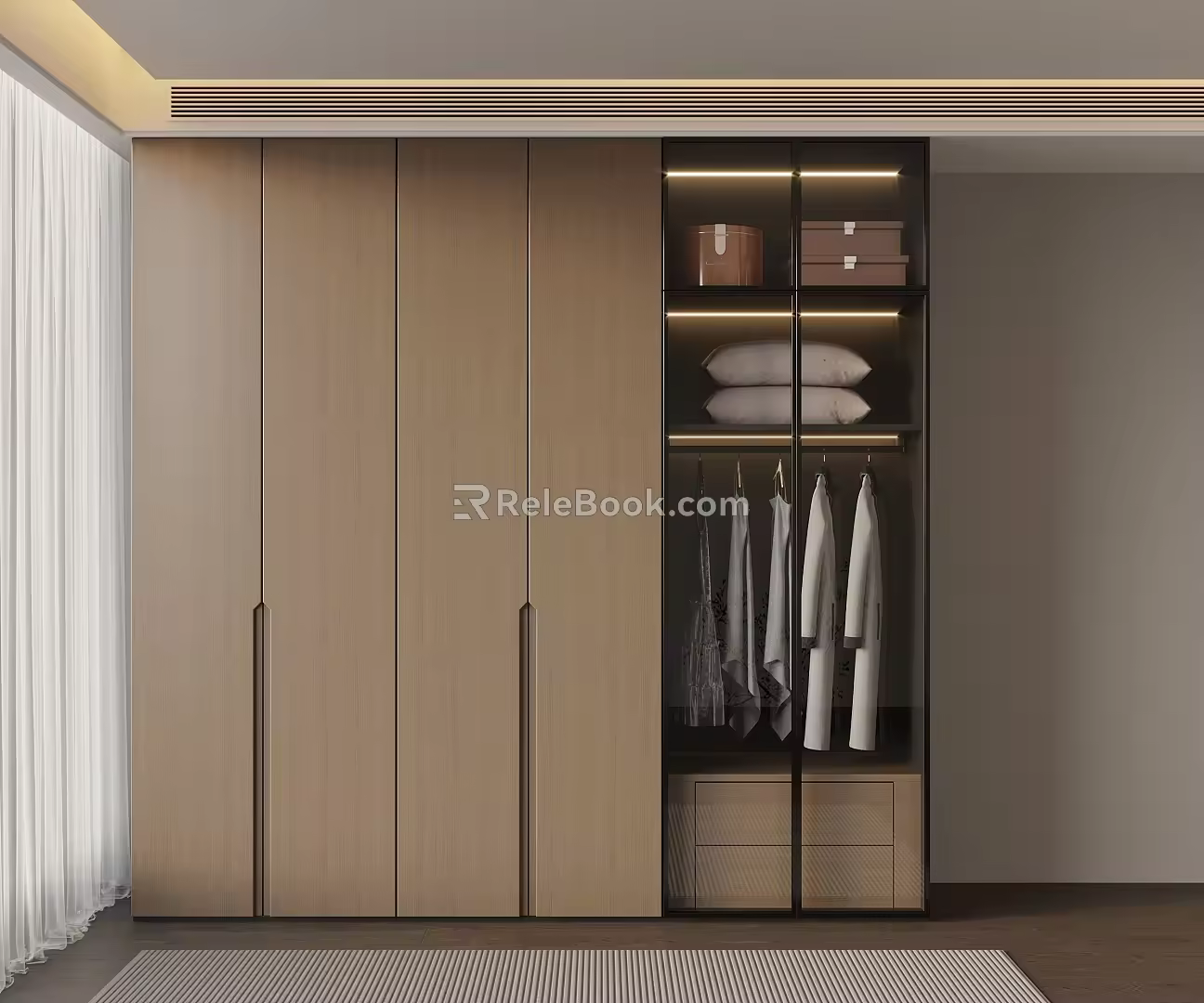 Italian Minimalist Wardrobe 3d model