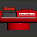 Banco24horas Red Electronic Appliance Self Service Terminal With Compact Design And Interface