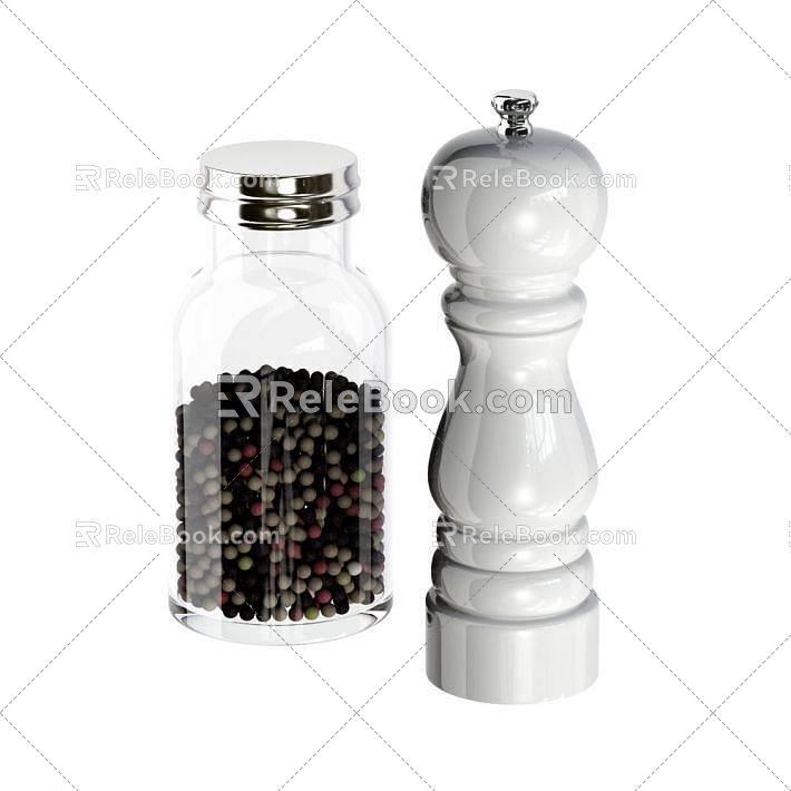 Kitchen supplies seasonings bottle 3d model