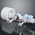 White Mechanical Axle Components With Large Wheel Metal Parts And Suspension Structure