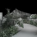 Elegant Banquet Hall Design With Lush Greenery White Flowers And Curved Walkway