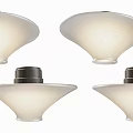 Four Modern Downlights With White Shade And Black Base For Interior Lighting 3d model