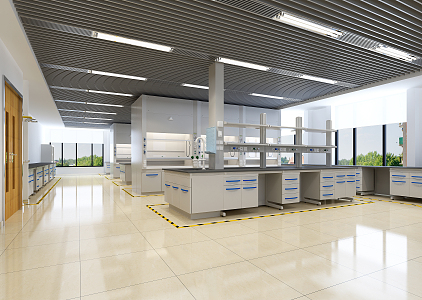 Modern Laboratory Seiko Chemical Laboratory Aluminum Grille Ceiling 3d model