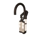 Industrial Mechanical Arm Equipment With Black Curved Arm And Metal Support Structure