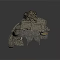 Deep Pit Structure With Rough Stone Walls Wooden Frames And Hanging Ropes