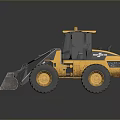 Yellow Functional Utility Vehicle With Front Loader And Large Tires For Construction