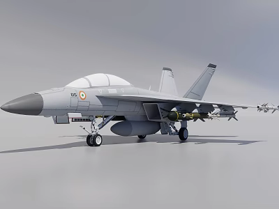 Advanced Military Fighter Jet With Mounted Weapon Systems And Aerodynamic Design 3d model
