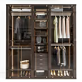 Modern Luxury Wardrobe Interior With Glass Doors Hanging Rods Drawers And Storage Solutions