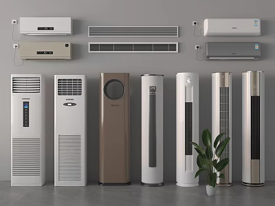 Sleek Modern Air Conditioner Fan Designs With Various Styles For Home Indoor Use 3d model