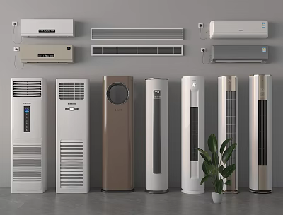 Sleek Modern Air Conditioner Fan Designs With Various Styles For Home Indoor Use 3d model