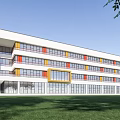 Modern School Simple School 3d model