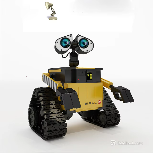 Interactive Electric Toy WALL·E Robot With Yellow Body Big Eyes Tracked Design 3d model 