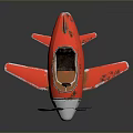 Vintage Red Toy Airplane With Silver Propeller Black Interior And Wheels