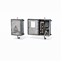 Industrial Control Panels with Metal Enclosure Open and Closed Showing Internal Components and Casters
