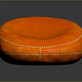 Soft Orange Round Decorative Cushion With White Stitching For Clothing Accessory