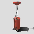 Red Industrial Equipment With Wheels Funnel Top And Black Hose For Waste Collection