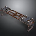 Industrial Car Chassis Metal Frame Structure With Wheels And Support Components