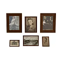 Vintage Wooden Photo Frames With Old Photographs In Multiple Sizes And Styles