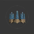 Ornate Spiked Crown With Blue Crystals And Golden Decorative Details In Elegant Design